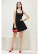 Rochie casual sarafan cu cambraje tip corset si fusta mini 