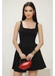 Rochie casual sarafan cu cambraje tip corset si fusta mini 