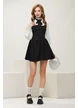 Rochie casual sarafan cu cambraje tip corset si fusta mini 