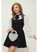 Rochie casual sarafan cu cambraje tip corset si fusta mini 