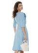 Rochie damă elegantă  Fofy baby blue clos cu fundă maxi și croi feminin fluid