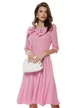 Rochie damă elegantă roz Fofy clos cu fundă maxi și croi feminin fluid