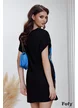 Rochie dama sport din bumbac negru cu imprimeu africa si buzunare laterale