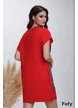 Rochie dama sport din bumbac rosu cu imprimeu africa si buzunare laterale