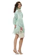 Rochie damă verde menta eleganta diafana din organza satinata broderie aplicata
