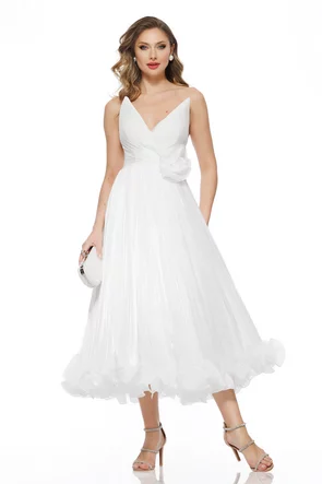 Rochie de cununie premium din matase drapata cu corset buretat