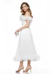 Rochie de cununie spectaculoasa din organza drapata cu volane romantice si corset reglabil cu volane