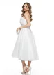 Rochie de cununie spectaculoasa din organza premium cu funda si corsaj cu margele si perle 