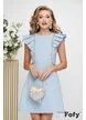 Rochie de ocazie eleganta baby blue cu insertii spectaculoase de crisstale tale