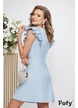 Rochie de ocazie eleganta baby blue cu insertii spectaculoase de crisstale tale