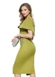 Rochie de ocazie eleganta fistic din neopren cu design inedit si aplivcatii de cristale