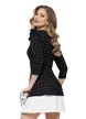 Rochie de ocazie eleganta neagra cu aplicatii de strasuri si volan plisat