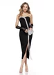 Rochie de ocazie eleganta neagra cu aplicatii spectaculoase de cristale