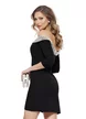 Rochie de ocazie eleganta neagra cu aplicatii spectaculoase de perle si corset
