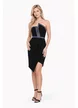Rochie de ocazie eleganta neagra cu croi asimetric si aplicatii stralucitoare picture - 1
