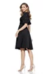 Rochie de ocazie eleganta neagra din neopren cu decolteu si aplicatii de cristale si curea