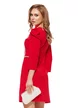 Rochie de ocazie eleganta rosie cu insertii spectaculoase de cristale si maneci bufante