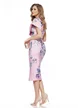 Rochie de ocazie eleganta roz din neopren cu imprimeu floral
