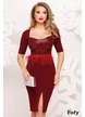Rochie de ocazie Fofy bordo midi cu paiete și pene