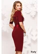 Rochie de ocazie Fofy bordo midi cu paiete și pene