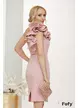 Rochie de ocazie Fofy roz elegantă cu volane maxi pe un umar