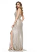 Rochie de ocazie lunga de LUX din lurex auriu cu corset spectaculos