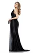 Rochie de ocazie lunga de LUX din lurex negru cu corset spectaculos
