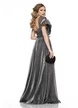 Rochie de ocazie lunga de LUX spectaculoasa din lurex negru cu bust structurat u 