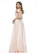 Rochie de ocazie lunga de LUX spectaculoasa din tafta roz cu corset cu cristale si fundite