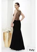 Rochie de ocazie lunga neagra premium cu bust din tull cu aplicatii strasuri