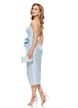 Rochie de ocazie spectaculoasa baby blue din organza cu corset reglabil aplicatii florale si margele