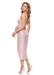 Rochie de ocazie spectaculoasa baby rose din organza cu corset reglabil aplicatii florale si margele