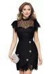Rochie de ocazie spectaculoasa din dantela premium cupe buretate si nasturi din cristale