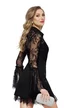 Rochie de ocazie spectaculoasa din dantela premium maneci cu volane si nasturi din cristale
