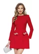 Rochie de ocazie spectaculoasa mini rosie cu cristale