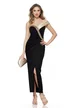 Rochie de ocazie spectaculoasa neagra cu fusta petrecuta cu corset conturat cu cristale aurii si fronseuri 