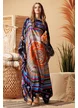 Rochie de plaja din matase diafana cu blazon baroc multicolor