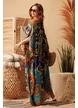 Rochie de plaja din matase diafana cu imprimeu baroc multicolor