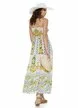 Rochie de vara alba lunga cu bumbac imprimeu mediteranean Amalfi cupe buretate