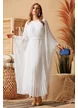 Rochie de vara alba plisata stil grecesc cu cordon impletit