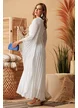 Rochie de vara alba plisata stil grecesc cu cordon impletit