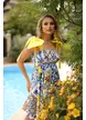 Rochie de vara cu bretele imprimeu Amalfi cu funde maxi galbene