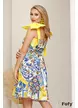 Rochie de vara cu bretele imprimeu Amalfi cu funde maxi galbene