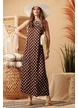 Rochie de vara din matase de vascoza satinata mocca mouse cu buline