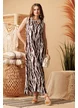Rochie de vara din matase de vascoza satinata mocca mouse zebra