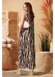 Rochie de vara din matase de vascoza satinata mocca mouse zebra