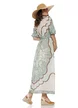 Rochie de vara lunga din bumbac imprimeu bohemian verde