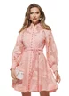 Rochie eleganta bohemian din dantela brodata nasturi perla s cordon