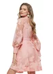 Rochie eleganta bohemian din dantela brodata nasturi perla s cordon