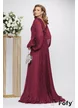Rochie eleganta de ocazie de LUX pruna din voal plisat cu bust buretat si strassuri